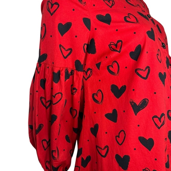Valentines New York & Company Hearts Dress Size Medium Red & Black.  #316 - Picture 6 of 13